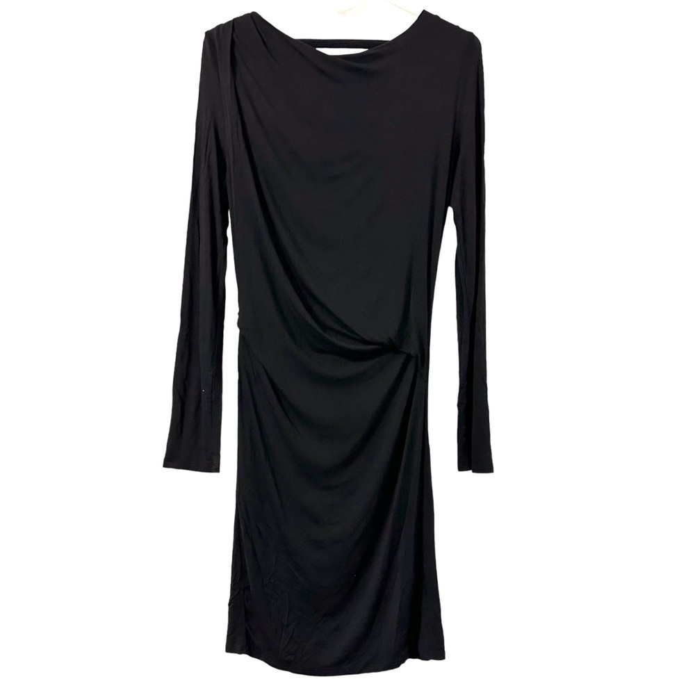 Caribbean Queen Women’s Black Open Back Slinky Bodycon Wrap Style Dress Size S
